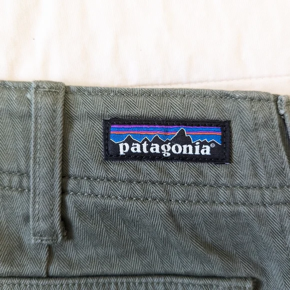 NWT Green Patagonia Organic Cotton Herringbone Utility Pants, Hiking Trousers - Picture 7 of 16